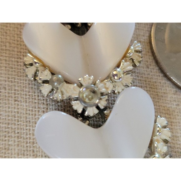 Vintage BSK Heart Shaped Moon Glow Thermoset Rhinestone  Bracelet Missing Stones - Picture 7 of 16